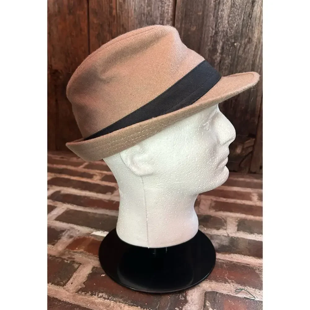 Vintage Erigary Fedora Top Hat Tan Wool Blend Felt Medium Mr Duck Adjustable VGC